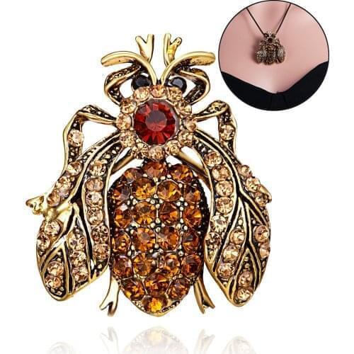 Rinhoo Vintage Simulated Pearl Bee Pin Brooch Antique Pin Women Brooch Pin Costume jewelry Free Shipping Multifunction