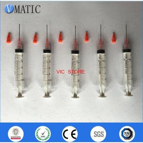 High Quality Non Sterilized Refilling 10 Ml/Cc Manual Plastic Syringe With 1 Inch Blunt Tip Dispensing Needle 20G & Stopper