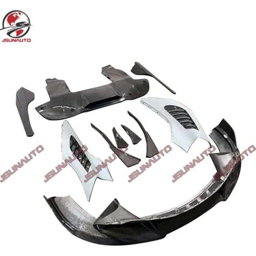 High Quality V Style Carbon Fiber Body Kit For Mclaren 720s Front Diffuser Side Skirts Rear Diffuser Side Fender Cover Auto Part