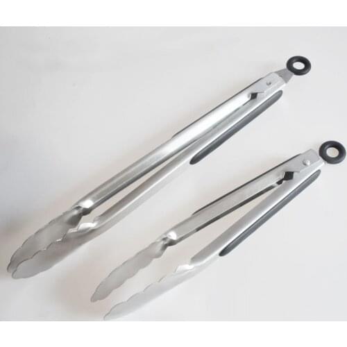 1PC BBQ Grilling Tong Salad Dessert Serving Food Tongs Stainless Steel Barbecue Clips Clamp Cake Baking Food Kitchen Tool