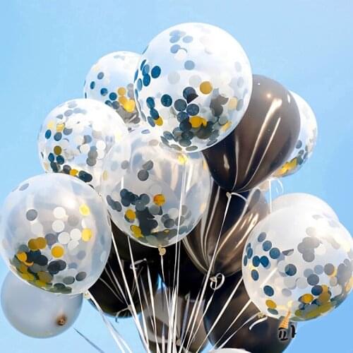 20pcs/lot Glitter Confetti Latex Balloons Romantic Wedding Decoration Gold Clear Birthday Party Decoration Kids Baby Shower