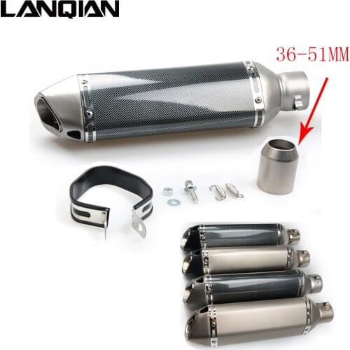 38- 51MM Carbon fiber Motorcycle Escape Modified Muffle Exhaust Pipe for KAWASAKI KLX110 KLX140L KLX110L KLX140 KLX450R KLX300