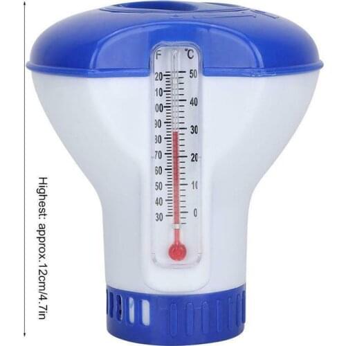 5 Inch Floating Chlorine And Bromine Tabs Dispenser Hot Floating Chemical With Swimming Pool Thermometer Chlorine Dispenser V0A7