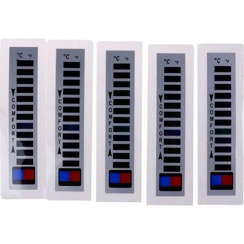 5Pcs Clothing Trademark Thermometer Liquid Crystal Down Jacket Ski Suits Household Thermometer Warm Clothing