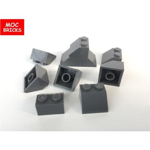 50pcs/lot MOC Bricks DIY Dark gray Slope Bricks 2X2 fit with 3039 Educational Building Blocks Action Figure children gifts