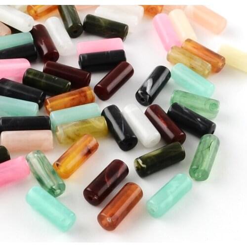 500g Column Acrylic Beads Spacer Beads for Jewelry Making DIY Bracelet Necklace 20x8mm Hole: 2mm about 470pcs/500g