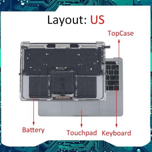 99.9% new for MacBook A1706 2016 2017 Keyboard Top Case with Touchpad/A1819 Battery Gray