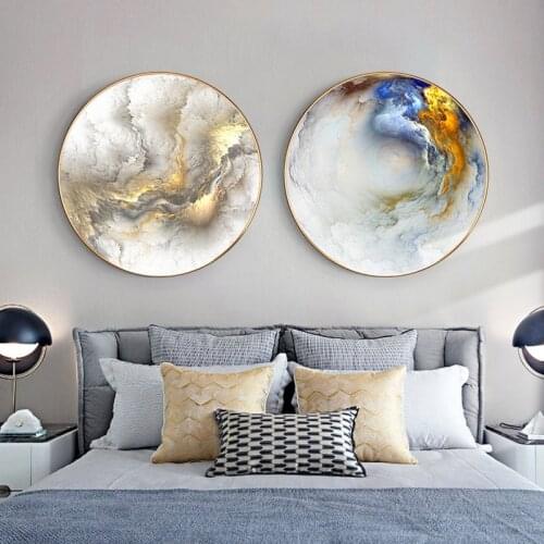 Abstract Modern Colorful Golden Geometry Canvas Painting Wall Art Poster Print Picture For Porch Living Room Home Office Decor