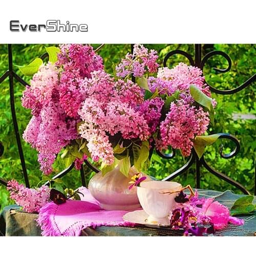 Evershine 5D DIY Diamond Embroidery Flowers Beaded Painting Diamond Mosaic Cross Stitch Diamond Painting Full Drill Square Kit