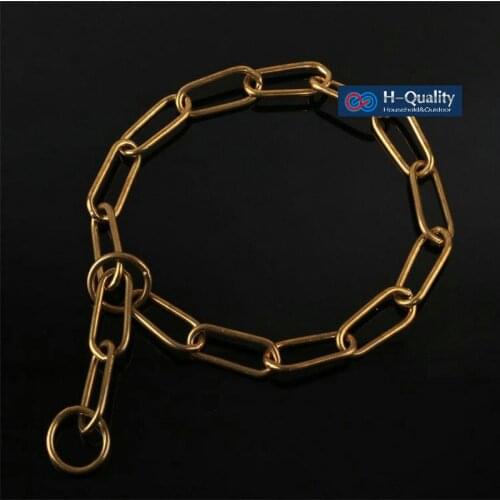 HQ BD01 Classic Show Quality Strong Solid Brass Dog Chain Leash Dog Collar Brass P Chain Special For Middle Giant Dogs