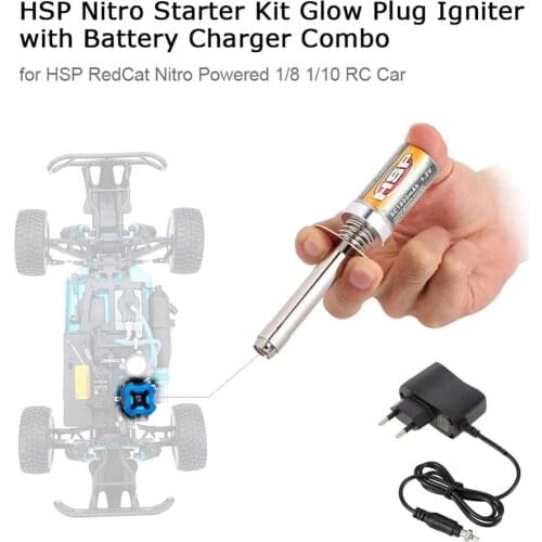 For 1/8 1/10 RC Car HSP Nitro Starter Kit Glow Plug Ignition Device with Battery Charger for HSP RedCat Nitro Power Supply