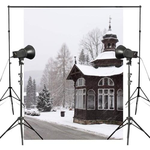 Snow Scenery Photography Background House Road Backdrop Wedding Photo Studio Props Wall Winter Photography Backdrop 5x7ft