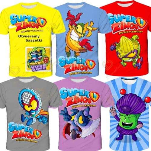 Boys Super Zings Print Clothes Baby 3D Funny T-Shirts Kids Superzings Clothing Boys Graphic T Shirts Anime Among Eboy SuperThing
