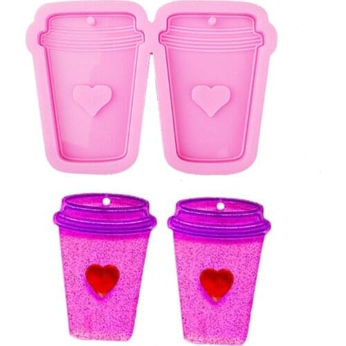 Coffee Cup Keychain Epoxy Resin Mold Earrings Pendant Silicone Mould DIY Crafts Jewelry Necklace Casting Tool T84A