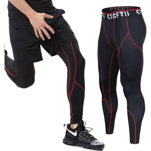Compression Sports Yoga Tight Pants High Elastic Quick Dry Soccer Pants Men Fitness Running Leggings Plus Size