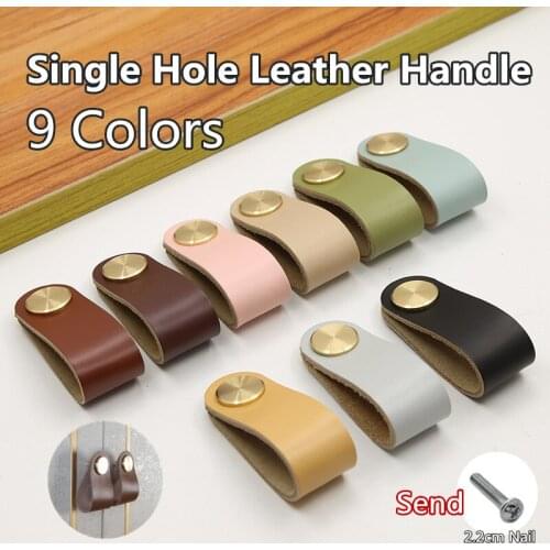 9 Colors Single Hole Leather For Drawer Fine Copper Colorful Delicate Durable Handle Leather Craft Tools
