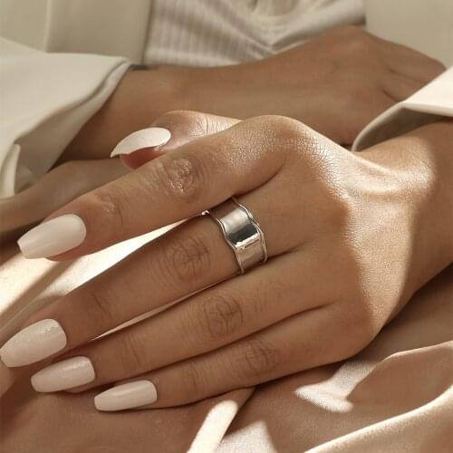 MANGOSKY Simple Retro Style Opening Adjustable Ring For Women