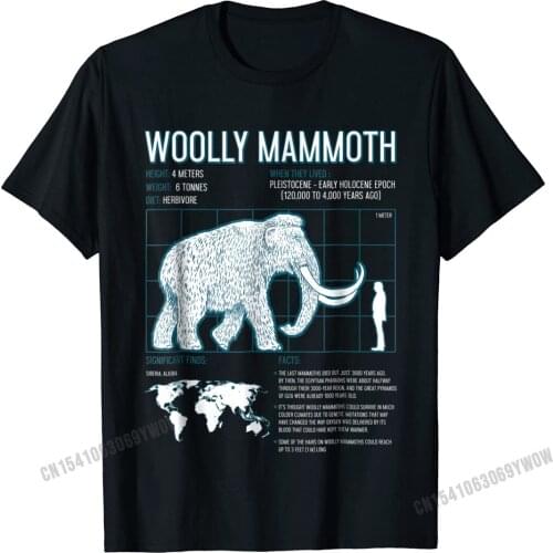 Woolly Mammoth Shirt Facts Extinct Animals Vintage Gifts Camisas Men Discount Mens Tops Shirts Gift Top T-Shirts Cotton Hip Hop