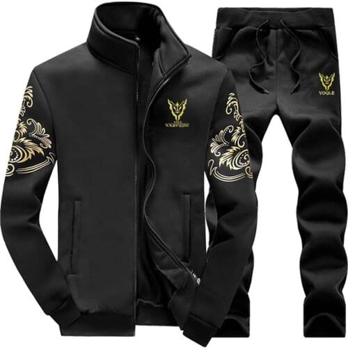 Mens Winter Sport Wear Tracksuit Clothes Outfits Set Coat+Long Sweatpants Sweetshirts Man Clothing Loungewear Chandal Hombre