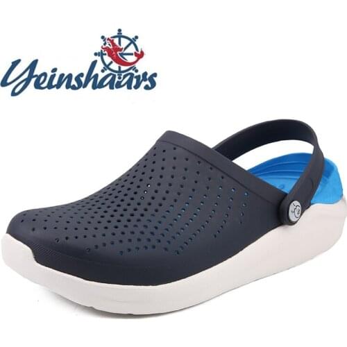 New Summer Slippers Men Rubber Comfortable Outdoor Slides Brand Fashion Flip Flops Top Quality Hole Shoes Platform Beach Sandals