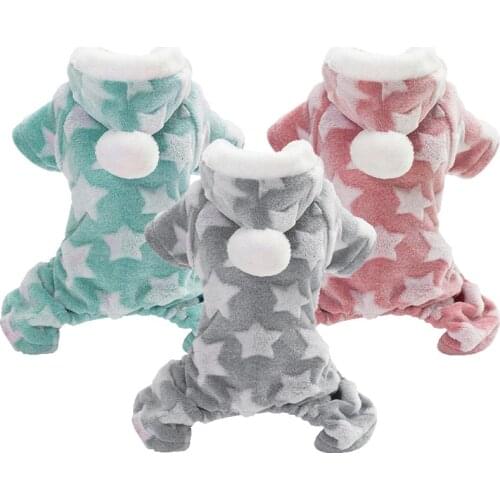 Dog Clothes For Small Dogs Cats Autumn Winter Puppy Pet Cat Coat Jackets Warm Fleece Hooded Chihuahua Yorkie Jumpsuits Clothing