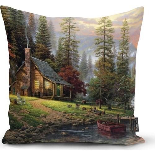 One Side Printed Oil Painting Pattern Decorative Pillow decorate Pillow Case