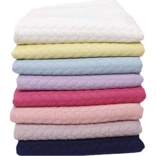 Width 61'' Solid Color Elastic Comfortable Warm Jacquard Knitted Fabric By The Half Yard For Outerwear Material