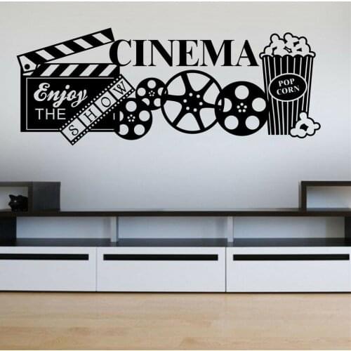 Film Wall Decal Cinema Strip TV Movie Media Room Theater Popcorn Wall Decals Film Leisure Room Decoration Removable Wall Decor