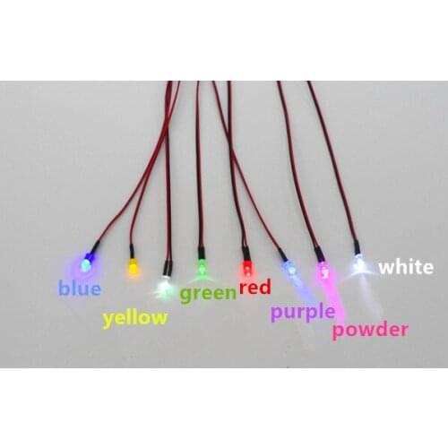 RC model LED lamp 3/5/MM lamp lamp lights linkage DIY model remote control toy lamp free shipping