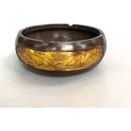 Rare MingDyansty copper Gilt Bronze Plate,eagle