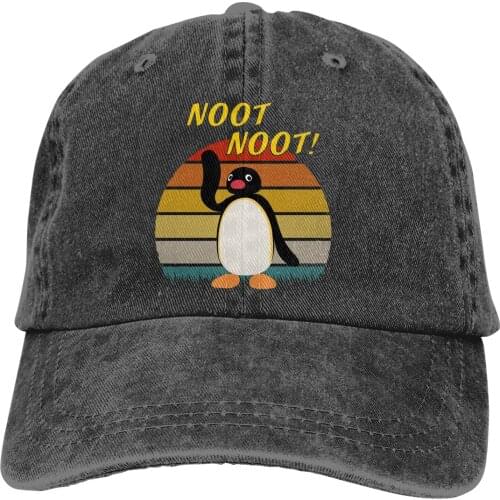 Adjustable Solid Color Baseball Cap Women Washed Cotton Noot Noot Funny Penguin Humor Kawaii Sports Woman Hat