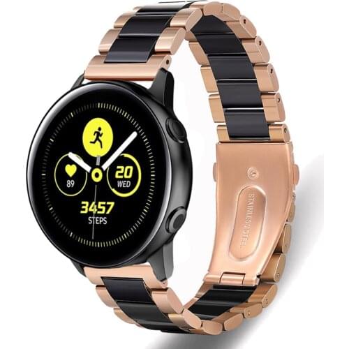 22mm Ceramic + Metal Strap Compatible with Samsung Galaxy Watch 3 46mm/Huawei watch GT2/Amazfit GTR Men/women Comfortable strap