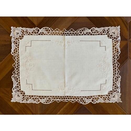 [Camellia Casa]Luxrary Napkin/Placemat，100% Hemstitched by Hand, Ancient Technique, 100% Linen，Banquet/Hotel/airbnb/Restraunt