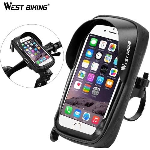 WEST BIKING Bicycle Bag Touch Screen MTB Road Bike Head Tube Handlebar Cycling Bag For 6.0 Inch Phone Bag Case Bike Accessories