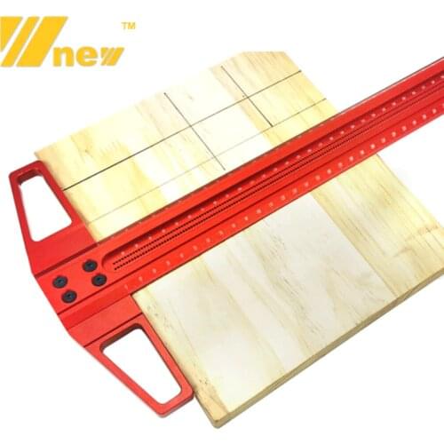 Scribing Ruler Aluminum Alloy T Type Hole Ruler Precision Marking T-Rule Carpenter Measuring Tool for Positioning of Mortise