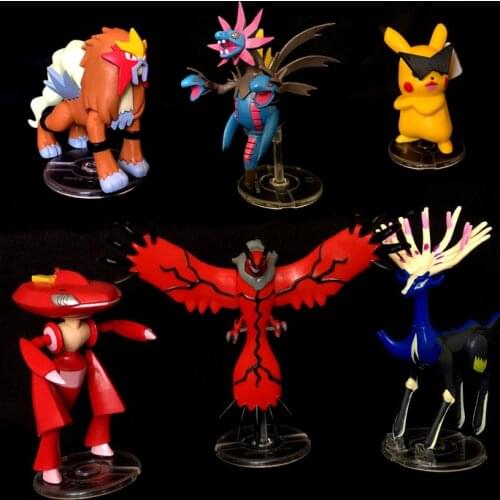 TOMY Genuine Anime Pokemon Color Box Packaging SUN & MOON Hydreigon Entei XY God Elf Doll Toy Collection Gift