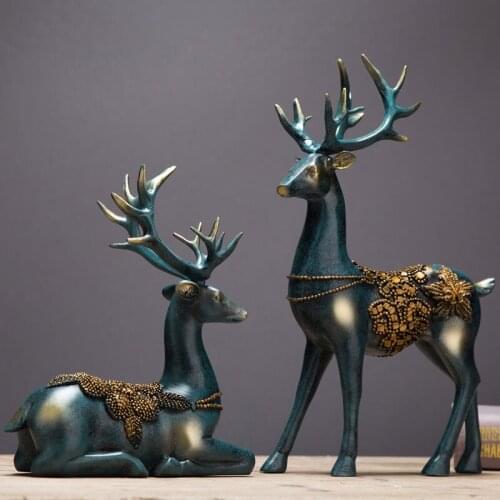 DEER ORNAMENTS CRAFTS HOME ACCESSORIES FOR LIVING ROOM TV CABINET RESIN DEER DISPLAY MODERN CREATIVE PERSONALITY