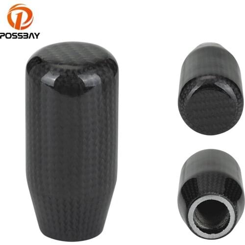 Universal Real Carbon Fiber Car 5/6 Speed Racing Gear Shift Shifter Knob for BMW/Audi/Ford/Honda Manual MT Black Interior Parts