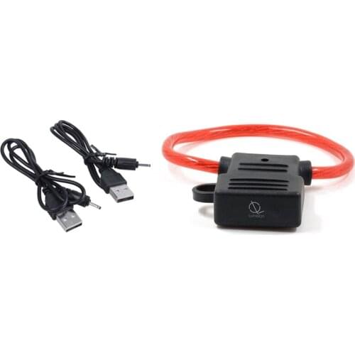 LBER 2 Pcs USB Cable 2.0 mm DC Charger &1 Set 8 AWG Gauge MAXI Blade Fuse Holder Inline Wire 12-24V Volt Waterproof+40A Fuse