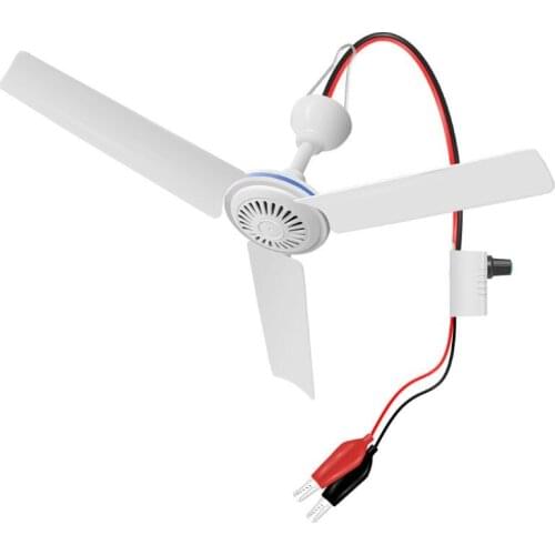12V-85V 19.6\" Ceiling Fan Adjust Speed Hanging Fan for Bed Camping Outdoor Tent