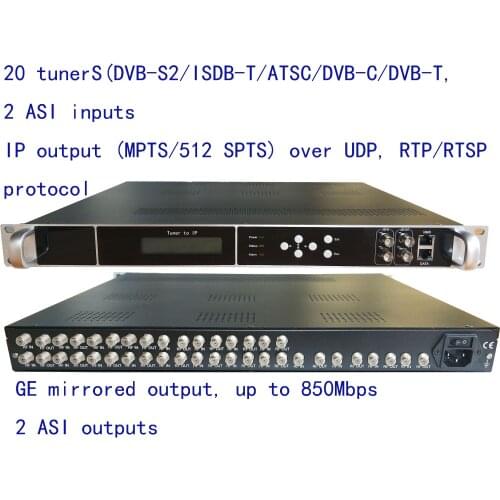 20 DVB-S2 to IP/ASI encoder,DVB-T/C to IP/ASI, ISDB-T to IP/ASI output, atsc to IP/ASI encoder,1080P Multi-Channel encoder