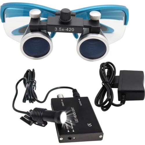 3.5X420 Dental Loupe Dental Lab Medical Loupe Dental Magnifier 5W Headlight Headlamp