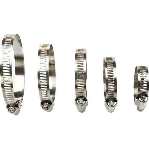 5pcs High Quality Screw Worm Drive Hose Clamp 304 Stainless Steel Hose Hoop Pipe Clamp Clip Multiple different models