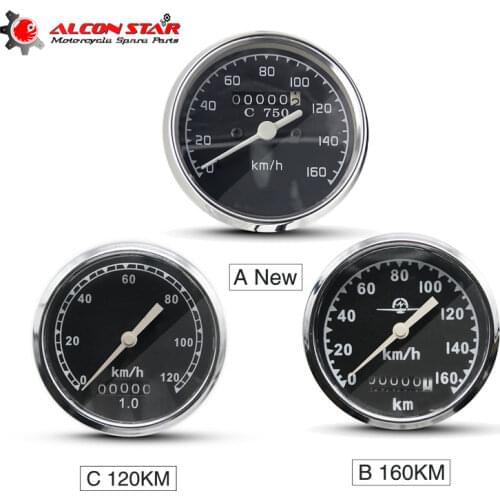 Alconstar Retro Motorcycle Speedometer With Light 0-120Km/h 0-160Km/h Case For BMW CJ-K750 R12 R71 M-72 Ural Moto