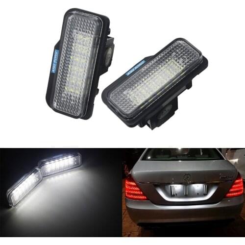 ANGRONG 1 Pair 2X 18 SMD LED Rear License Number Plate Light White For Mercedes C E CLS SLK Class