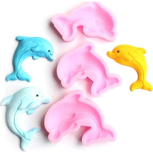 DIY Shiny Fish Molds DIY Epoxy Resin Mold Dolphin Silicone Mold For Keychain Trinket Fashion Jewelry Glossy Finish