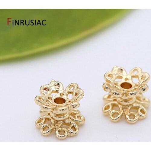 14k Real Gold Plated Brass Metal 6mm Spacer Beads For DIY Beaded Bracelets Necklace Jewellery Making Accessories