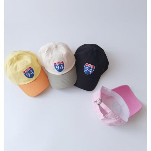 Spring Autumn Kids Hats Caps Korean Version Casual Baseball Cap for Boys Girls Adjustable 94 Letters Baby Hip-hop Snapback Hat