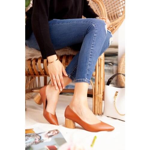 Jilberto Marina Tan Wooden Round-Heeled Shoes 'Turkish' Quality 2021 Fashion Design Season Comfort Fast Shipping