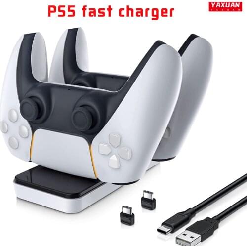 Dual Fast Charger for PS5 PS4Wireless Controller USB 3.1 Type-C Charging Cradle Dock Station ,Sony PlayStation5 Gamepad Joystick
